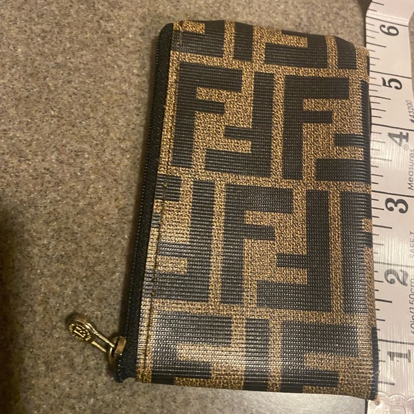 FENDI  Imitation Small Canvas Coin Purse. Black Brown - Signature Design. - Picture 4 of 7